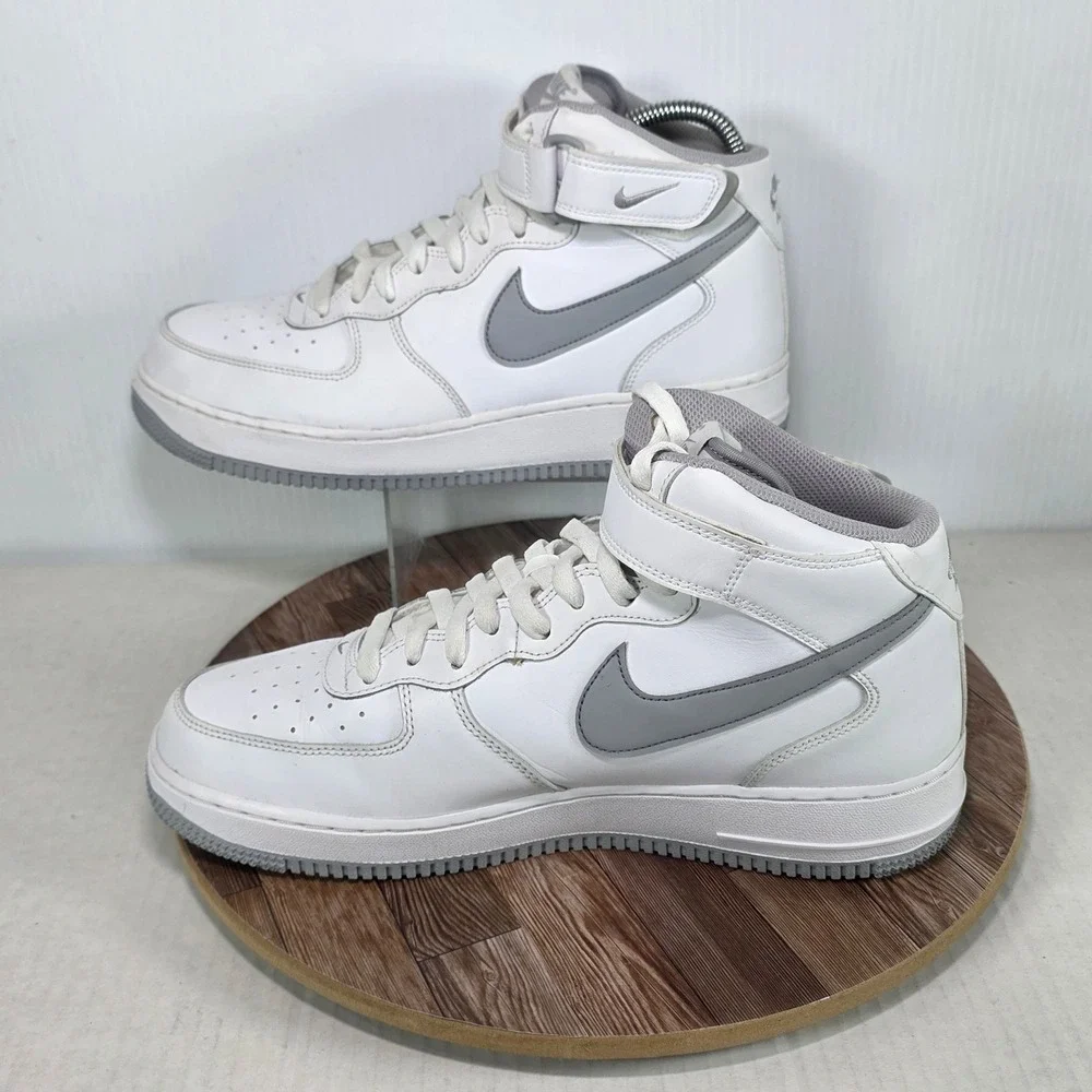 Nike Air Force 1 Mid '07 White Wolf Grey Mens 10.5 DV0806-100 High Top Sneakers